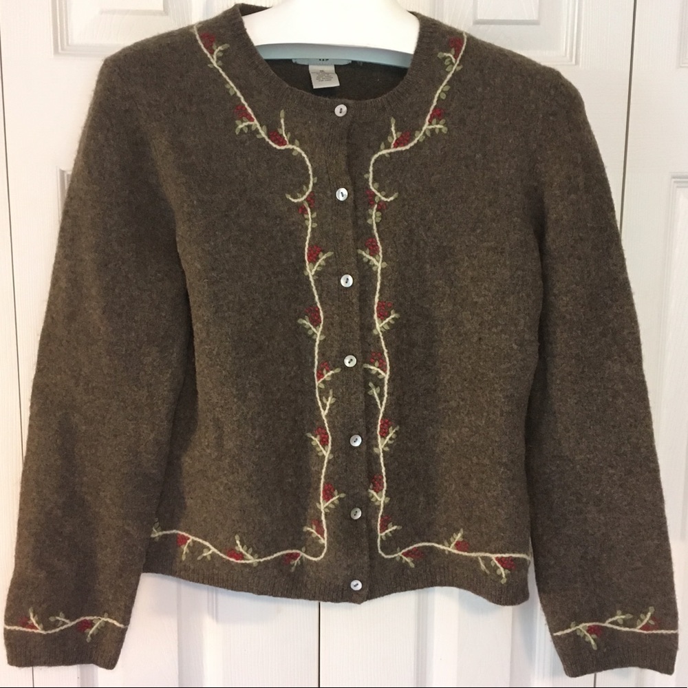 Natural Instinct lambswool jacket sweater cardi M